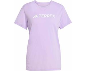 Adidas - Ropa de senderismo mujer - Multi Logo Tech Tee W Powder Plum para Mujer - Talla M - Rosa Rosa M