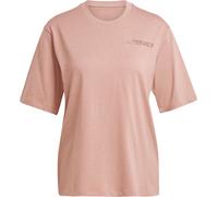 Adidas - Ropa de senderismo mujer - Xpl Logo Tee W Warm Clay para Mujer - Talla M - Rosa Rosa M