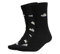 adidas Run x Ultraboost Shoe Love Graphic Socks 2 Pairs, Calcetines Unisex adulto, Black/White, 42-45