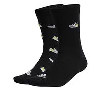 adidas Run x Ultraboost Shoe Love Graphic Socks 2 Pairs, Calcetines Unisex adulto, Black/White, 45-48