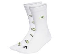 adidas Run x Ultraboost Shoe Love Graphic Socks 2 Pairs, Calcetines Unisex adulto, White/Lucid Lemon/Black, 45-48