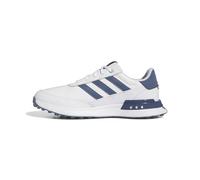 adidas S2g Spikeless Leather 24 - Zapatos de golf para hombre, Calzado blanco/azul marino universitario/plateado metálico, 42 EU