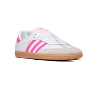 adidas Samba Og J Undefined's - Zapatillas retro de contraste de 3 rayas 60S, Blanco/Rosado, 5.5 Big Kid