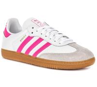 adidas Samba Og J Undefined's - Zapatillas retro de contraste de 3 rayas 60S, Blanco/Rosado, 5.5 Big Kid