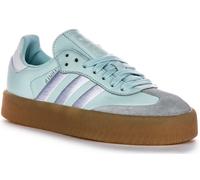 Adidas Sambae 3 Rayas Retro Con Cordones De Cuero Para Mujeres En Azul UK 3 - 8