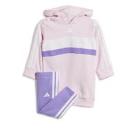 adidas Seasonal Essentials TIBERIO 3 Stripes Fleece Leggings Set, Chándal Bebé-Niñas, Clear Pink/White/Violet Fusion,