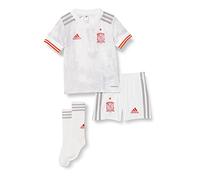 Adidas Selección Española Temporada 2020/21 Miniconjunto Segunda equipación, Unisex, Top:White/Light Onix Bottom:White, 98