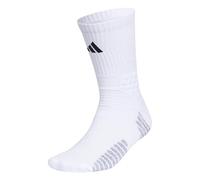 adidas Select Basketball Crew Socks (1 Pair) for Team Sports, Boys Girls Men Women, White/Black/2, Large