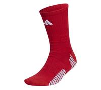 adidas Select Basketball Crew Socks (1 Pair) for Team Sports, Boys Girls Men Women, Power Red/White/2, Medium