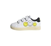 adidas Smiley Advantage 2.0 Shoes Children, Zapatos Unisex niños, Cloud White/Bright Yellow/Core Black, 34 EU