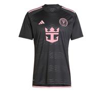 adidas Soccer 23/24 Inter Miami Away Jersey para hombre, detalles rosa brillante y AEROREADY que absorbe la humedad, Negro/Bliss Pink, XL