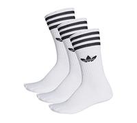 adidas Solid Crew, Calcetines Unisex Adulto, blanco / negro, 43/46, paquete de 3