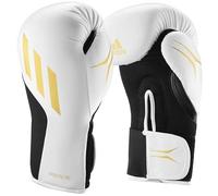 adidas Speed TILT 150 - con nueva tecnología Tilt - para hombres, mujeres, unisex, para boxeo, saco de boxeo, kickboxing, MMA, y entrenamiento (blanco/dorado/negro, 14 onzas)