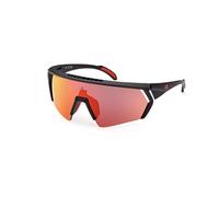 Adidas Sport Hombre SP0063 02U Gafas de sol Inyectado Negro-opaco Rojo Máscara Normal Espejo