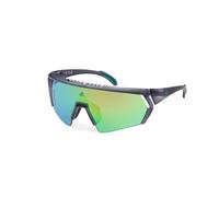 Adidas Sport Hombre SP0063 20Q Gafas de sol Inyectado Gris opaco Verde Máscara Normal Espejo