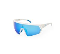 Adidas Sport Hombre SP0063 CMPT AERO 24X Gafas de sol Plástico Blanco Azul Máscara Normal Espejo