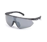 adidas Sport SP0015 Gafas de Sol para Hombre, Gafas de Sol Deportivas Finas y Ligeras, Forma de Lente Máscara, Lentes Fotocromáticas Ahumadas Espejadas, Negro Luminoso