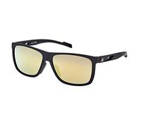 adidas Sport SP0067 Gafas de Sol Hombre, Gafas de Sol Deportivas Delgadas y Ligeras, Forma de Lente Geométrica, Lentes Marrón Espejado, Negro Mate
