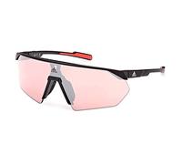 adidas Sport SP0076 Gafas de Sol Mujer, Gafas de Sol Deportivas Delgadas y Ligeras, Forma de Lente Máscara, Lentes Marrón, Negro Opaco