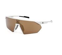 adidas Sport SP0076 Gafas de Sol Mujer, Gafas de Sol Deportivas Delgadas y Ligeras, Forma de Lente Máscara, Lentes Roviex Espejados, Blanco