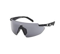 adidas Sport SP0077 Gafas de Sol Hombre, Gafas de Sol Deportivas Delgadas y Ligeras, Forma Lente Pantalla, Funda Incluida, Lentes Ahumadas, Negro Mate