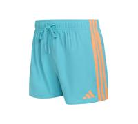 adidas Uomo 3 Stripes Swim Shorts 3 Inch, Lucid Cyan/Lucid Orange, XXL