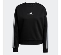 adidas Mujer Essentials 3-Stripes Fleece Sweatshirt, Black/White, XL