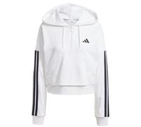adidas Mujer Essentials 3-Stripes French Terry Quarter-Zip Hoodie, White/Black, XL