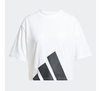 adidas Mujer Essentials Big Logo Boyfriend T-Shirt, White/Black, S