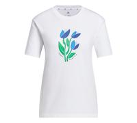 adidas Mujer Floral Bloom At Your Own Pace Graphic Shirt, White, S