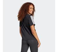 adidas Mujer Essentials 3-Stripes Sleeve Cotton Shirt, Black/White, M