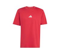 adidas Uomo Essentials Small Logo Single Jersey tee, Active Maroon/White, L