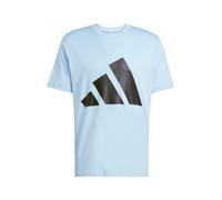 adidas Uomo Essentials Big Logo Single Jersey tee, Glow Blue/Black, L
