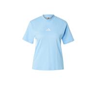 adidas Mujer Essentials 3-Stripes Cotton T-Shirt, Glow Blue/White, XS