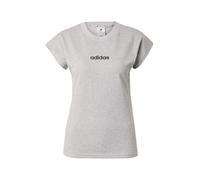 adidas Mujer Essentials Linear Cotton T-Shirt, Medium Grey Heather/Black, S