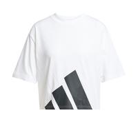 adidas Mujer Essentials Big Logo Boyfriend T-Shirt, White/Black, XL