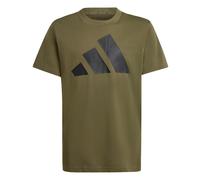 Adidas Unisex - Bambini e Ragazzi Essentials Big Logo T-Shirt, Olive strata/Black, 7-8 Years