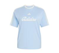 adidas Mujer Lux Tiro Loose Graphic Shirt, Glow Blue, XL