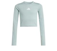 adidas Bambine e Ragazze Techfit Longsleeve tee, Wonder Sage/White, 11-12 Years