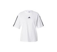 adidas Mujer Essentials 3-Stripes Boyfriend Shirt, White/Black, L