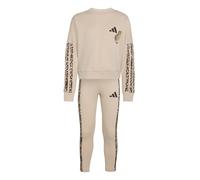 ADIDAS SPORTSWEAR Conjunto de felpa, motivo de leopardo. Color beige