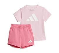 adidas Unisex - Bimbi 0-24 ESSENTIALS BIG LOGO T-SHIRT SET, clear pink/white, 12-18 Months