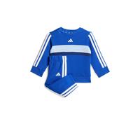 adidas Unisex - Bimbi 0-24 SEASONAL ESSENTIALS TIBERIO 3 STRIPES FLEECE CREW SET, team royal blue/glow blue/dark blue/white, 18-24 Months