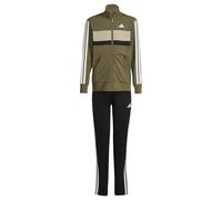 adidas Unisex - Bambini e ragazzi SEASONAL ESSENTIALS TIBERIO 3 STRIPES TRICOT TRACKSUIT, olive strata/white, 15-16 Years