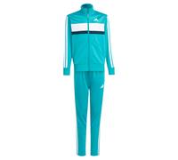 adidas Unisex niños SEASONAL ESSENTIALS TIBERIO 3 STRIPES TRICOT TRACKSUIT, Pure Teal/Aurora Ivy/White, 7-8 Years