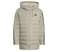 adidas Hombre Essentials Climawarm 3 Stripes Light Down Hooded Parkas Coat, silver pebble, XL