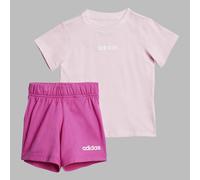 Adidas Sportswear Conjunto de 2 prendas, camiseta y short. Talla 94/102 cm (3/4 años). Color Rosa