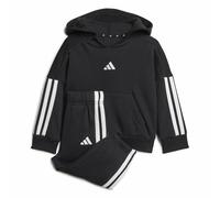 adidas Unisex bebé Essentials Hooded Jogger Track Suit, black/white, 6-9 Months