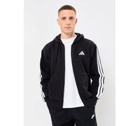 adidas Hombre Essential Three Stripes Fleece Zipper Hoodie, Black/White, S
