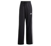 adidas Mujer Essentials 3-Stripes Open Hem French Terry Pants, Black/White, XS